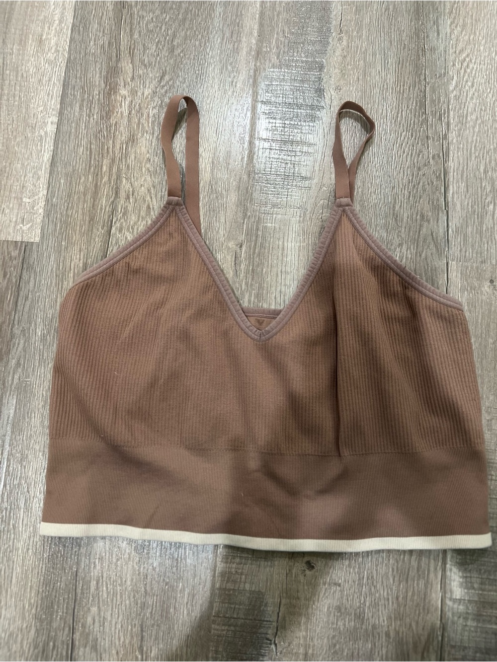 Women’s Ribbed Bralette - Brown